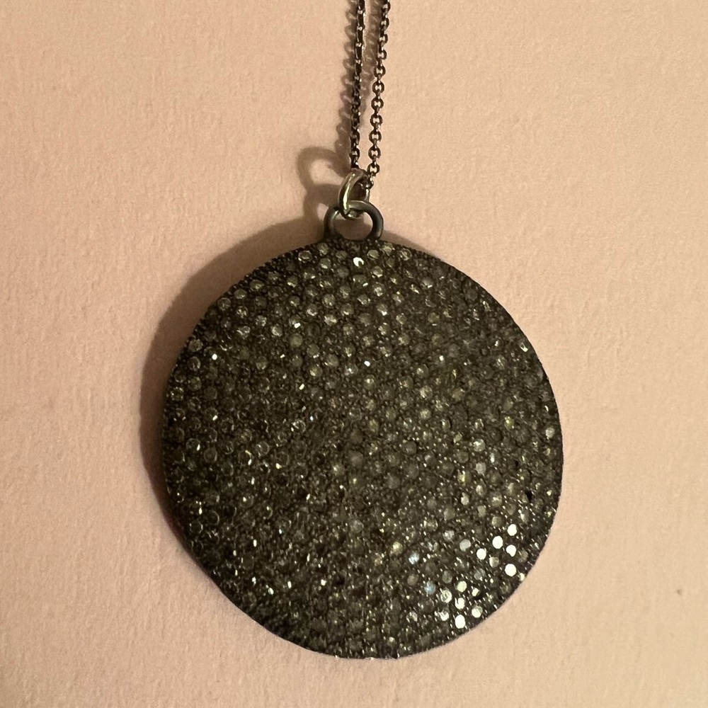 Pave Diamond Disc Necklace